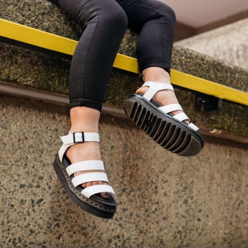 NEW! Doc Martens White Leather Blaire sandals